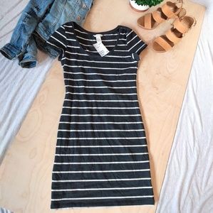 H&M fitted striped casual t-shirt dress
